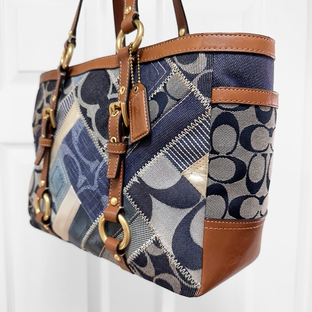 Coach Denim Patchwork Limited Edition Gallery Tot… - image 3